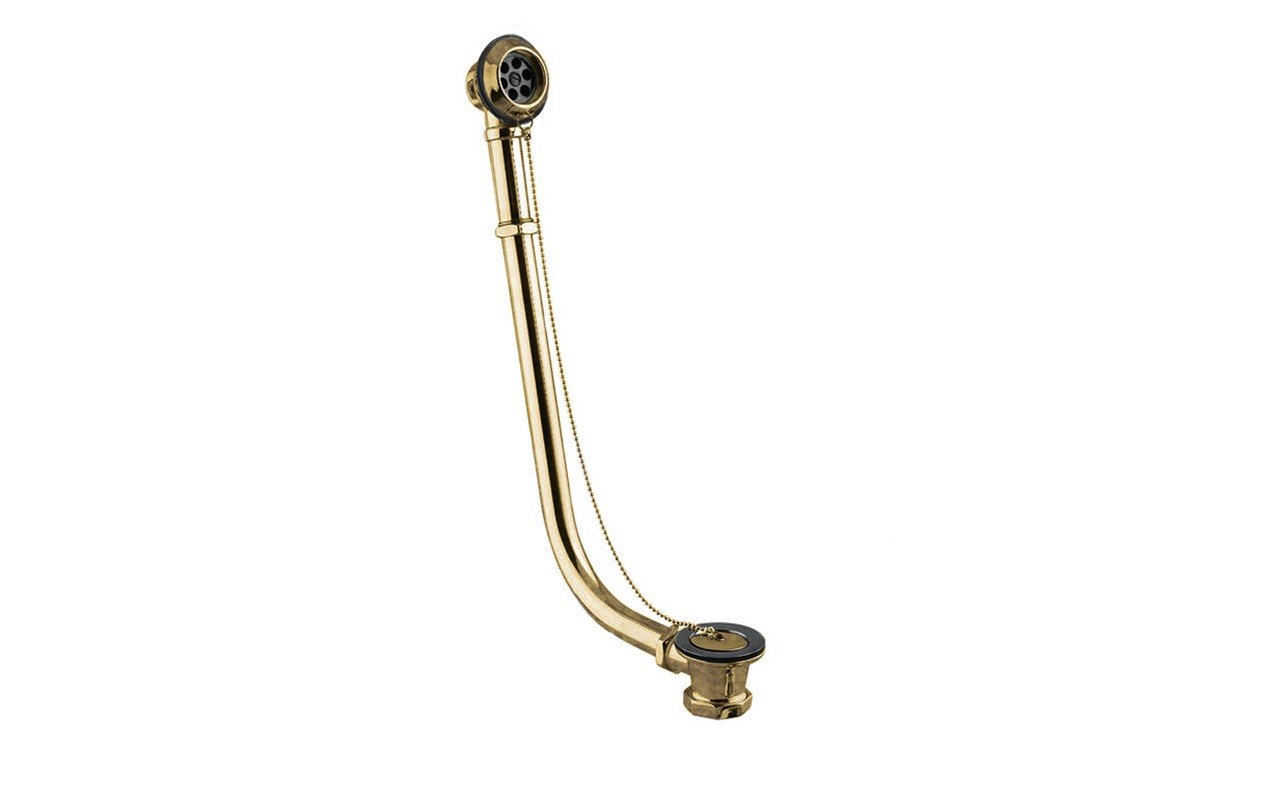 Aquatica Retro series bath waste with plug and chain in Old Brass picture № 0