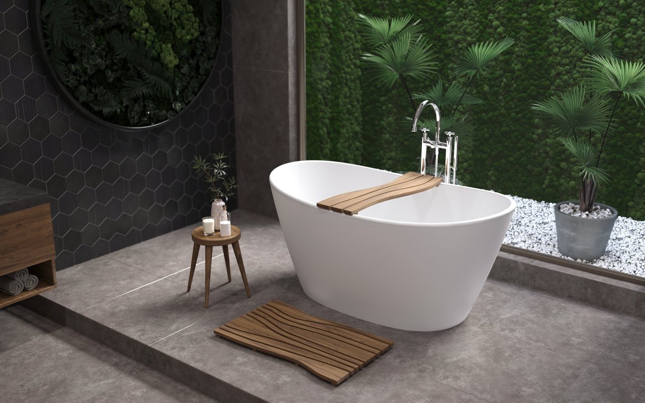 Side Tables For The Tub, Side By Side Bathtubs