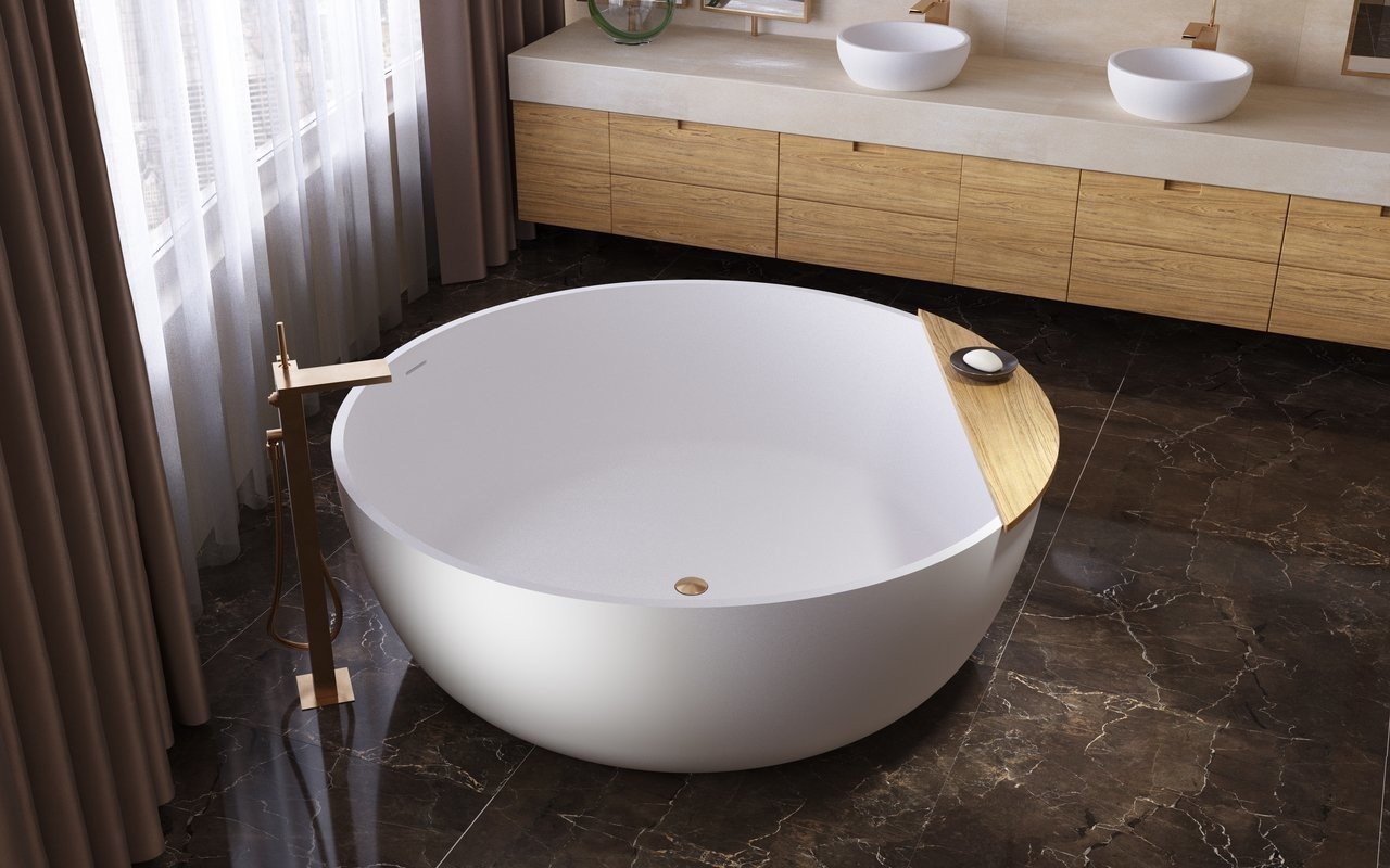 Aquatica Adelina Round Freestanding Solid Surface Bathtub picture № 0