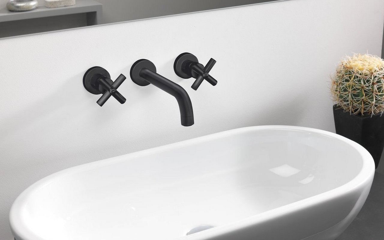 Aquatica Celine-242 Wall Mounted Sink Faucet – Black Matte picture № 0