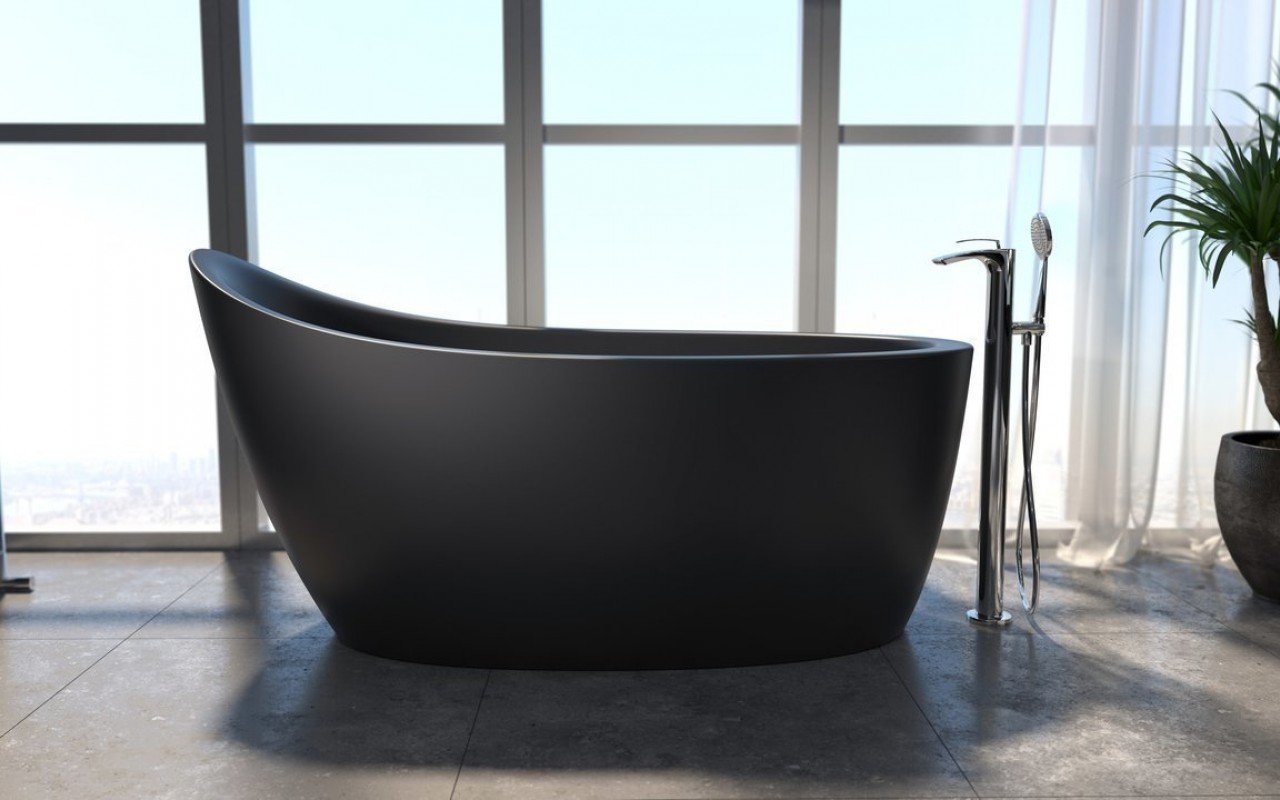 Aquatica Emmanuelle 2 Black Freestanding Solid Surface Bathtub picture № 0