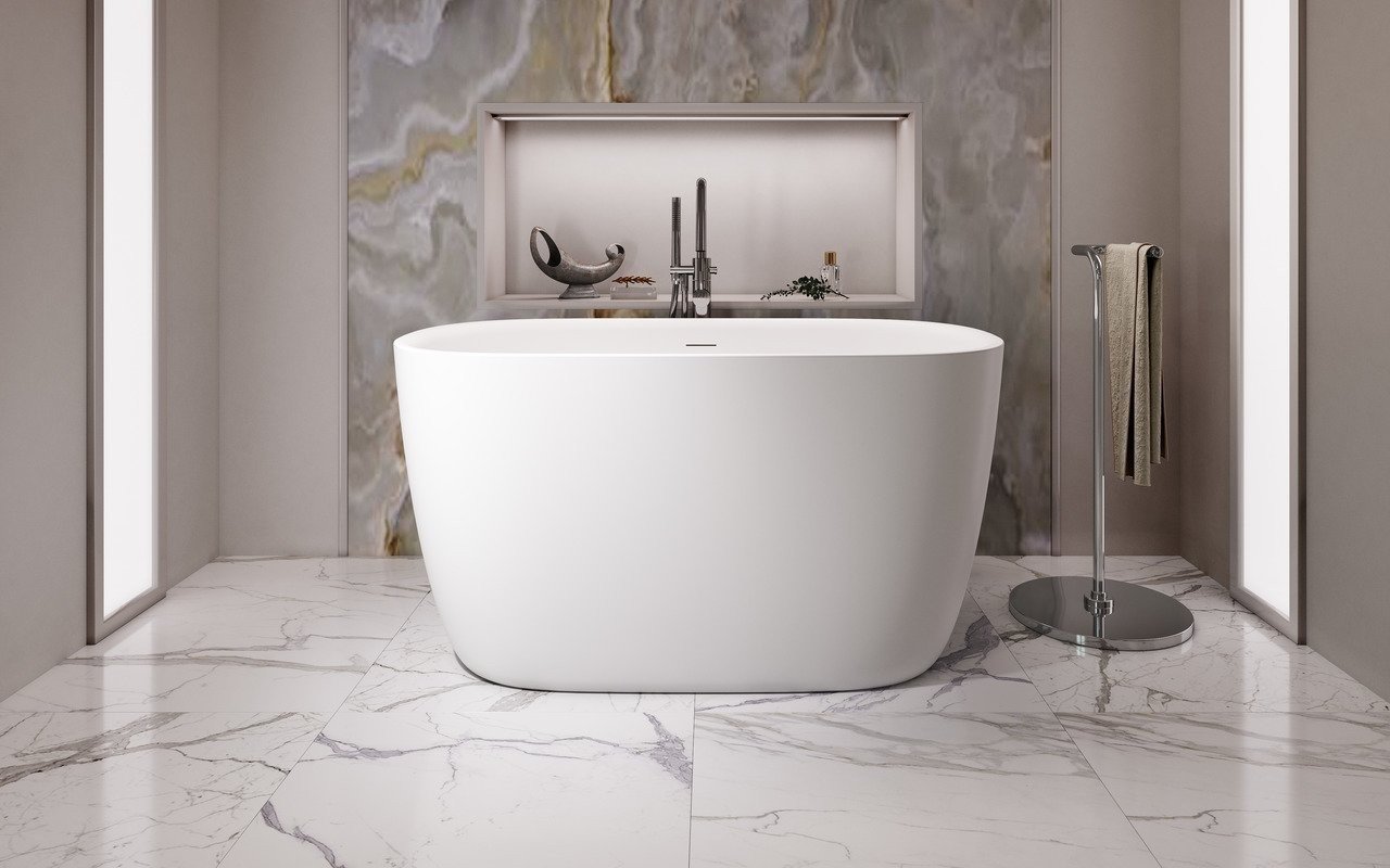 Aquatica Lullaby 2-Wht Small Freestanding Solid Surface Bathtub picture № 0