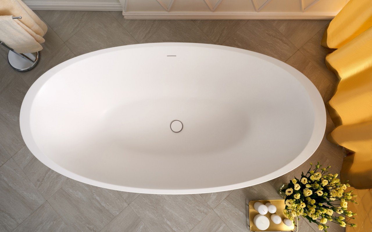 ᐈ 【Aquatica Aura Round Freestanding Solid Surface Bathtub】 Buy