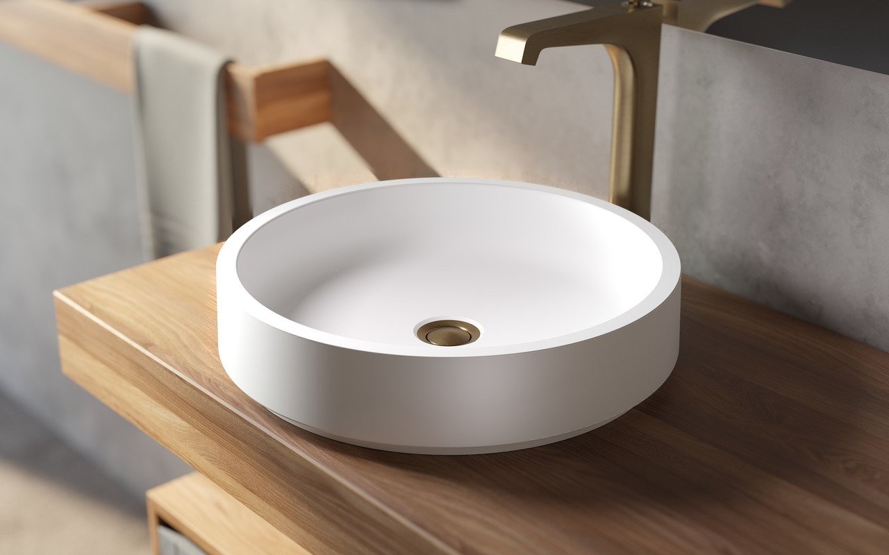 Aquatica Solace-A-Wht Round Stone Bathroom Vessel Sink picture № 0