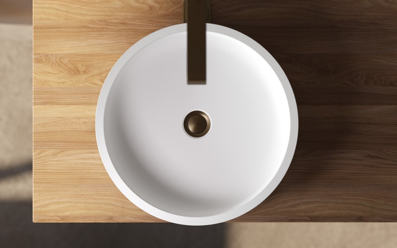 ᐈ 【Aquatica SolaceABlckWht Round Stone Bathroom Vessel Sink】 Buy