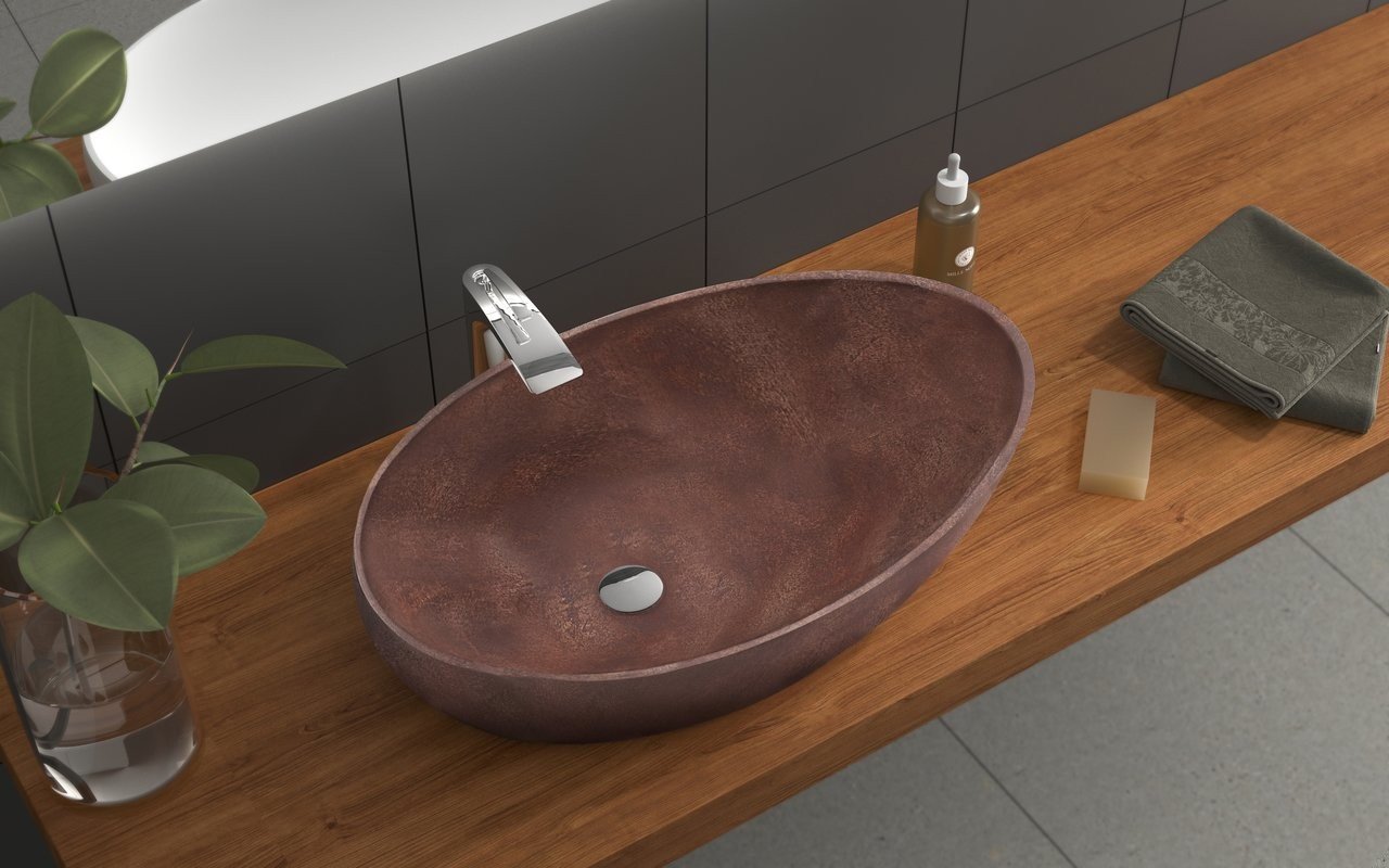 Aquatica Spoon-2-Brnz Stone Bathroom Vessel Sink picture № 0