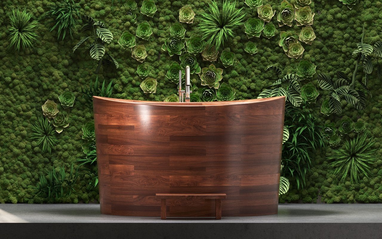 ᐈ Wood Japanese Soaking Tub Duo, Wooden Sinks And Bathtubs