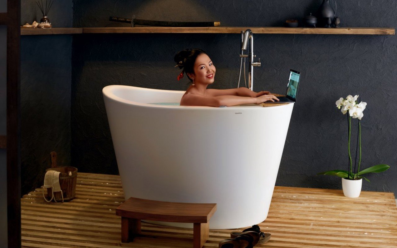 Aquatica True Ofuro Mini Freestanding Stone Japanese Soaking Bathtub Ph 