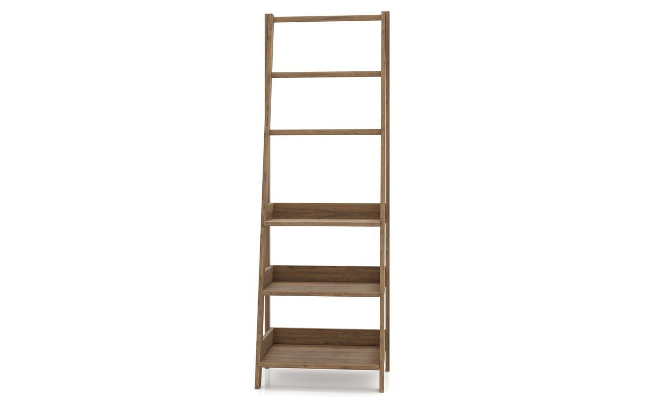 Walnut Over the Toilet Ladder Shelf, Wood Shelf, Bathroom Storage