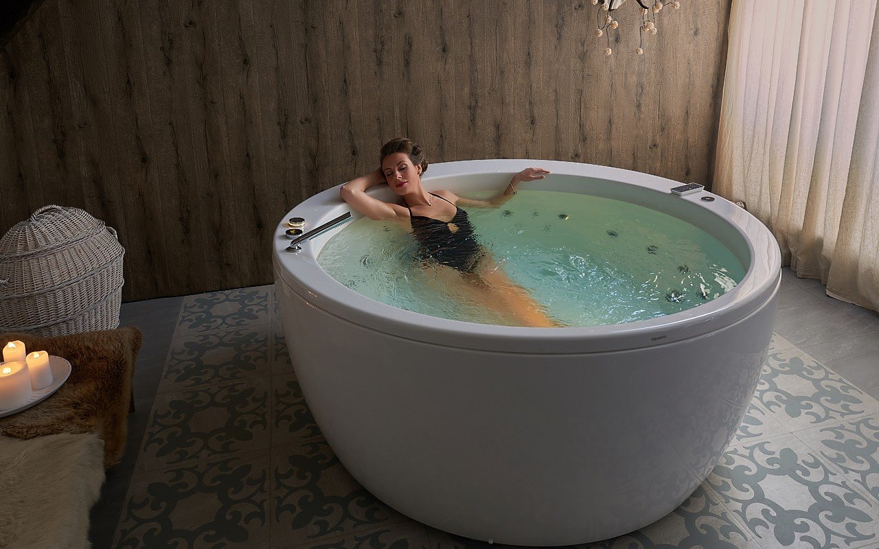 ᐈ Aquatica Pamela Wht Hydrorelax Pro, Round Whirlpool Bathtub