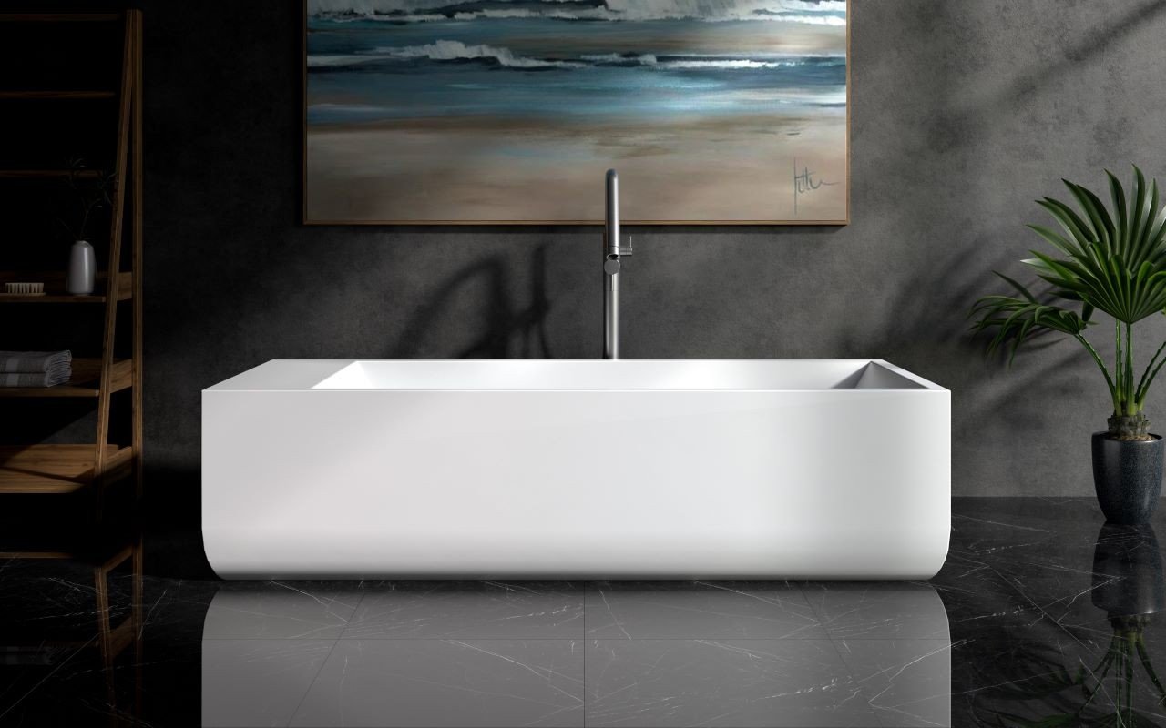 Corian Solid Surface Bathtub Tray Soap and Shampoo Holder Bathroom Shelf 