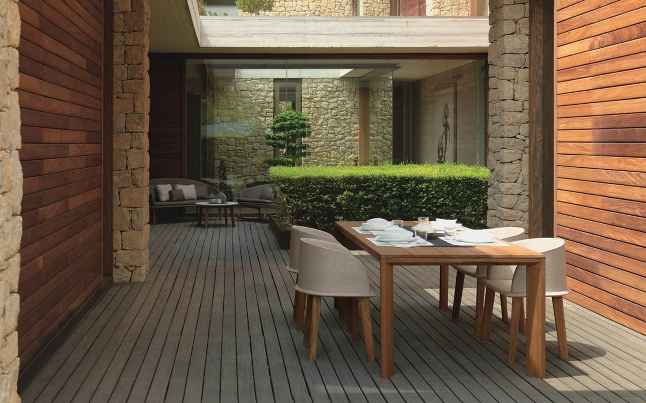 Cleo Outdoor Iroko Wood Dinning Table by Talenti picture № 0