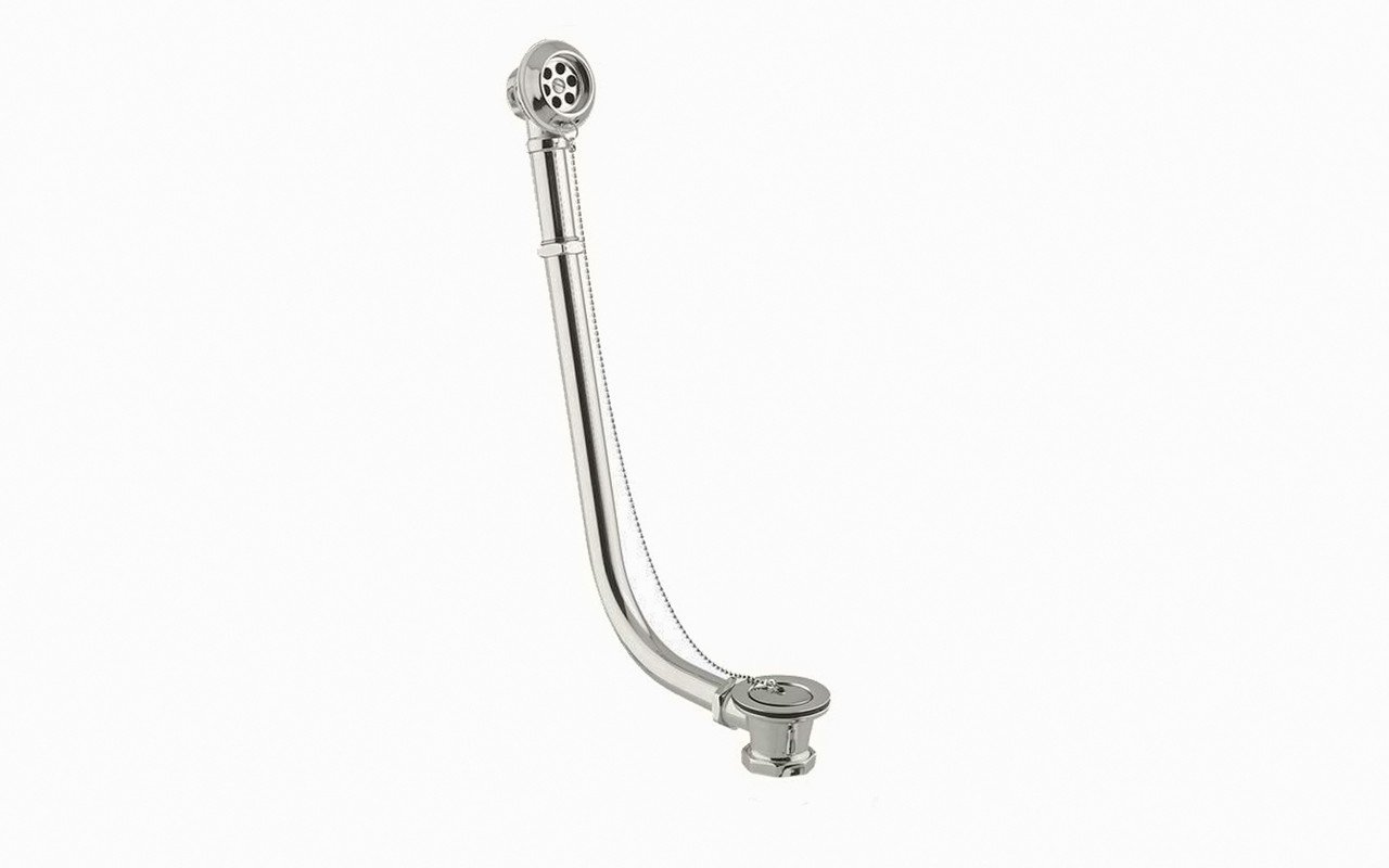 Aquatica Retro series bath waste with plug and chain in Brushed Nickel picture № 0