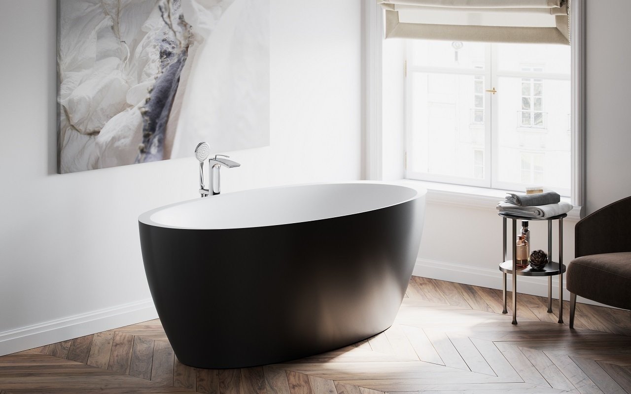 Aquatica Sensuality™ Blck-Wht Freestanding Solid Surface Bathtub picture № 0