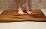 ᐈ 【Aquatica Universal 33.5 Waterproof Iroko Wood Bath Shower Floor Mat】  Buy Online, Best Prices