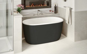 Lullaby Nano Blck Wht Small Freestanding Solid Surface Bathtub by Aquatica (5 2) (web) 1280x720