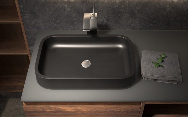 ᐈ Aquatica Solace A Blck Rectangular Stone Bathroom Vessel Sink Best S - Stone Bathroom Sink Bowl