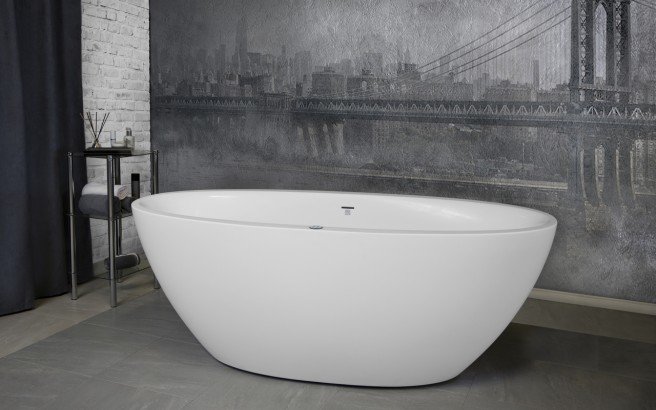 Aquatica Sensuality Mini-F-Wht Relax Solid Surface Air Massage Bathtub - Matte White
