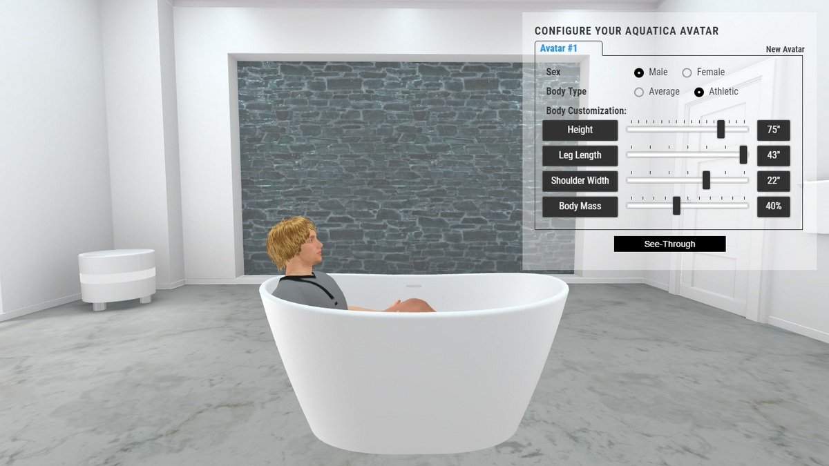 Luna Bathtub SPA Whirlpool Soaking Freestanding Bathtub